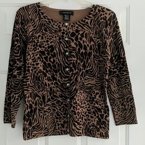 Cable & Gauge leopard  animal print Cardigan